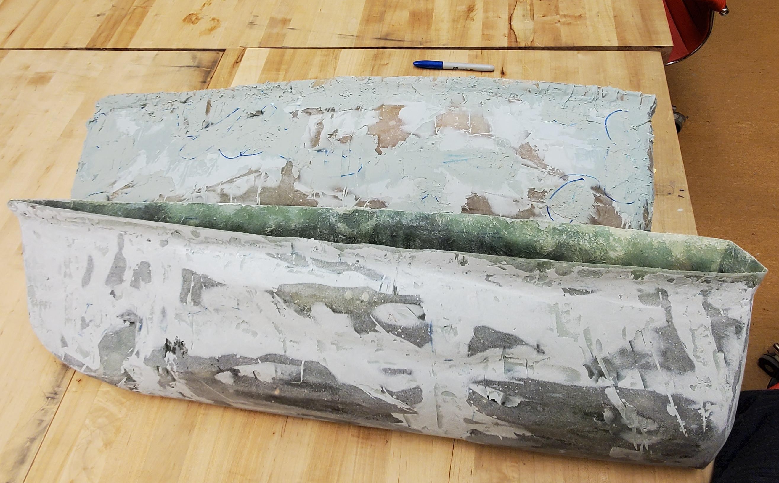 Hull after filling and sanding